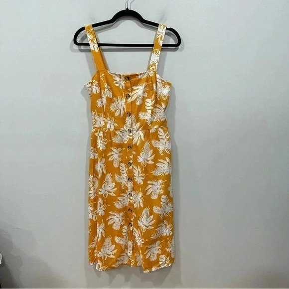 Tommy Hilfiger Yellow Floral Print Fit & Flare Linen
Blend Dress Small - Picture 2 of 9